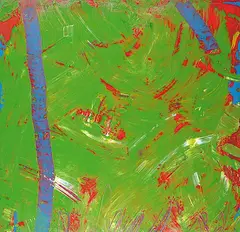 Peter G. MacKendrick, Untitled - Green and Red Abstract, 1978, acrylic on canvas