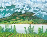 Marianne Norris, Okanagan Lace, 1986, oil on wood board