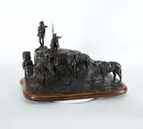 Harry O'Hanlon, Blackfoot Scouting Party #1/12, 1977, bronze sculpture