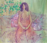 Violet Owen, Nude on a Couch, 1983, oil on canvas