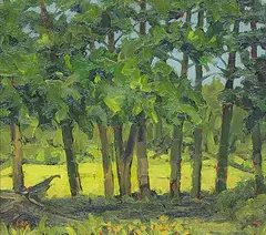 William James Parker, Summer Glade, 1997, oil on paper board
