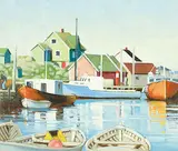 Artist's Paradise - Peggy's Cove by Stafford Donald Plant, oil on canvas board, sold Apr 2016