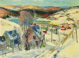 Joseph Douglas Purcell, Back of Lunenburg, N. Scotia, 1950, oil on wood board