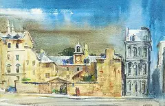 Henry John Simpkins, L'Entrée du Seminaire, watercolour on paper