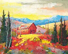 M. Shirley Thomas, Foothills Crest, oil on wood board