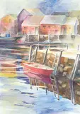 Dennis Yates, Quiet Haven, watercolour on paper
