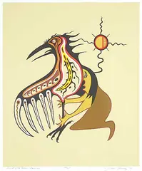 Jackson Beardy, Legend of the Raven's Colour #49/85, 1985, colour silkscreen on paper
