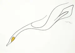 Kenneth Benjamin Chee Chee, Untitled - Goose in Flight, 1976, acrylic on paper