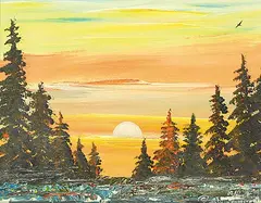 Alvin Elif Constant, Unititled - Sunset, 1980, acrylic on canvas
