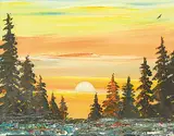 Alvin Elif Constant, Unititled - Sunset, 1980, acrylic on canvas