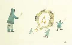 Elisapee Ishulutaq, Sabotit #37/50, 1983, colour stencil on paper