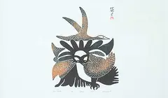 Kingmeata Etidlooie, Fall Birds #3/50, 1971, colour relief print on paper