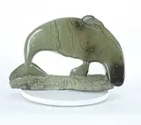 Mosesie Kolola, Untitled - Diving Whale, light green stone carving