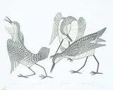 Kananginak Pootoogook, Sitgarriat #VI/X, 1977, colour lithograph on paper