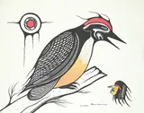 Morley Kakepetum, Untitled - Woodpecker, 1981, acrylic on paper