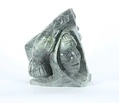 Eric Lester, Untitled - Seal, Hunter and Inukshuk, stone carving