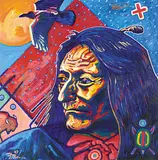 Frederick McDonald, Crowfoot's Dream of Home, 1997, oil on wood board