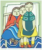 With Granny #A/P VIII/XII by Daphne Odjig, 1982, colour silkscreen on paper, sold Mar 2016