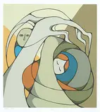 Daphne Odjig, Hide 'n Seek #13/125, 1981, colour silkscreen on paper