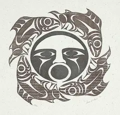 Susan A. Sparrow Point, Untitled - Fish with Figure #17/20, 1990, relief print on paper