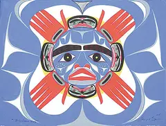 Dwayne Simeon, Bella Coola Sun, 2004, gouache on paper