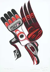 Dwayne Simeon, Diving Raven, 2004, gouache on paper