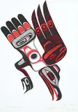 Dwayne Simeon, Diving Raven, 2004, gouache on paper