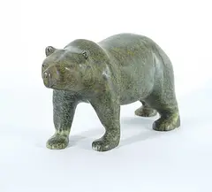 Bear by Mark Totan, stone carving, sold Mar 2016