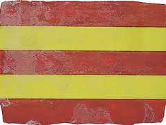 René Pierre Allain, Untitled - Green and Red Stripes, acrylic on paper