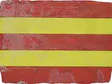 René Pierre Allain, Untitled - Green and Red Stripes, acrylic on paper