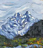 Phil Richard Ermacora, The Lions, 1974, oil on wood board