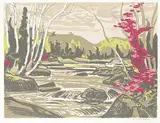 A. Y. Jackson, Autumn Stream, colour silkscreen on paper