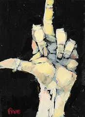 Douglas Jamha, Untitled - Five, oil on wood board