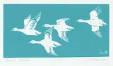 Illingworth Kerr, Snow Geese #61/100, wood block on paper
