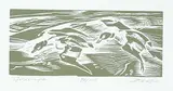 Illingworth Kerr, Goldeneyes #54/100, wood block on paper