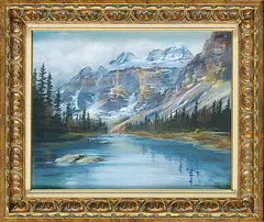 Rose Leonard, Untitled - Mountain Lake, pastel on paper