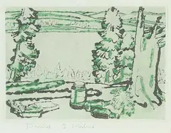 David Brown Milne, The Painting Place, colour etching on paper