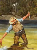 Gordon Rauch, The Fisherman, oil on wood board