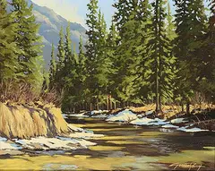 Gordon Rauch, Too Early to Fish, oil on wood board