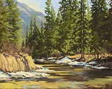 Gordon Rauch, Too Early to Fish, oil on wood board