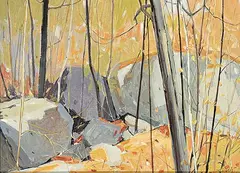 Donald Appelbe Smith, Bright Forest - Dyson Lake, 1979, oil on canvas board