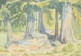 Deep in the Woods by Margaret Shelton, 1947, watercolour on paper, sold Dec 2015
