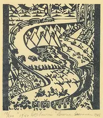 Lowrie Lyle Warrener, 1940 Pot-pourri #19/200, 1940, relief print on paper