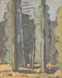 Stanley Morel Cosgrove, Untitled - Summer Forest, oil on canvas board