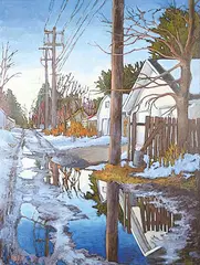 Kari Duke, Untitled - Edmonton Lane in Winter, 2008, oil on canvas