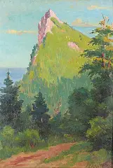 Joseph-Charles Franchère, Gaspe, Que., oil on wood board