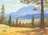 Above Fort Steel by Roland Gissing, oil on canvas board, sold Nov 2015