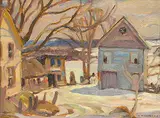 A. Y. Jackson, St. Fabien, Que., oil on wood panel