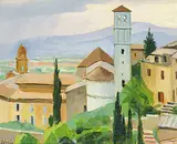 Anthony Law, Assisi Monastery, Umbria, Italy, 1992, oil on wood board