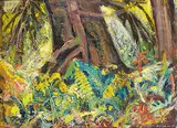 Arthur Lismer, Untitled - Forest Floor, 1957, oil on wood board